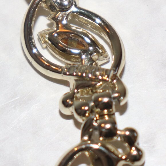 Beautiful gold and rhinestone Kramer bracelet 7" - Picture 3 of 8